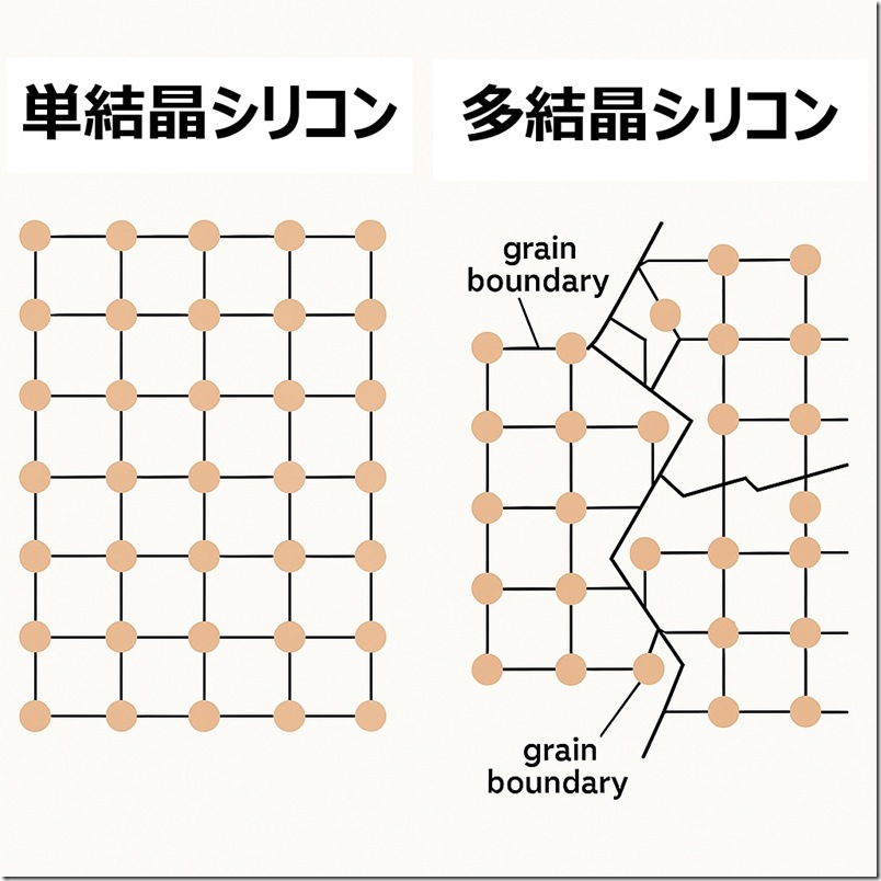 単結晶シリコンと多結晶シリコン